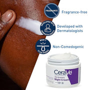 CeraVe Skin Renewing Night Cream, Niacinamide, Peptide Complex, and Hyaluronic Acid Moisturizer for Face, 1.7 Ounce, Packa...