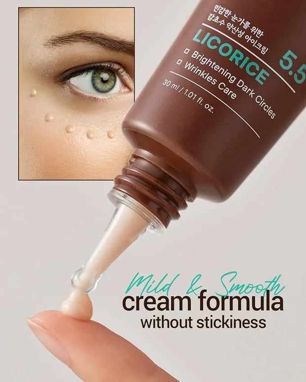 ACWELL Licorice pH Balancing Intensive Anti-Wrinkle Eye Cream 1.01 fl.oz. -For Dark Circles and Puffiness with Peptides an...