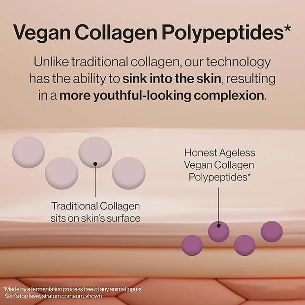 Honest Beauty Ageless Firm and Even Serum | Powered by Vegan Collagen and Elastin Polypeptides | Firmer-Looking Skin and E...