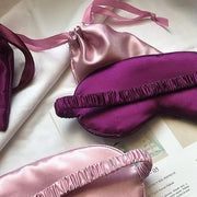 Silk Satin Sleeping Eye Mask, Dark Purple Sleep Eye Mask Night Blindfold for Women and Men, Soft Breathable Blackout Eyesh...
