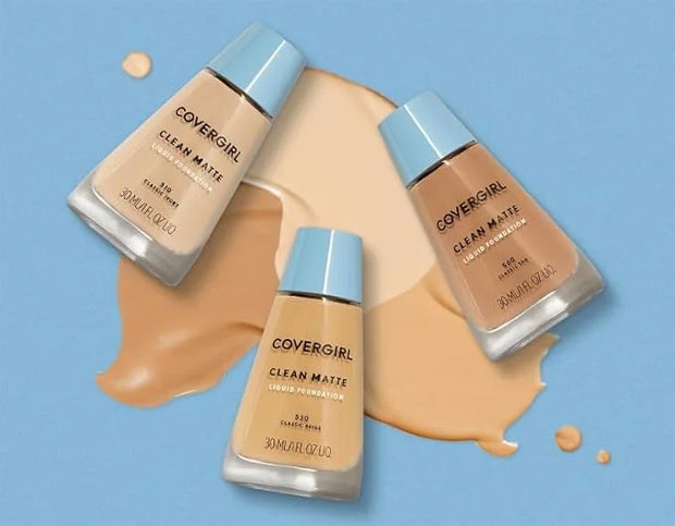 COVERGIRL Clean Matte Liquid Foundation, Perfect Beige 548, Pack of 1 - Product Image