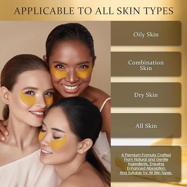 Hydrogel Eye Patches for Dark Circles, Puffy Eyes & Wrinkles - Collagen & Hyaluronic Acid Infused Under Eye Masks, Hydrati...