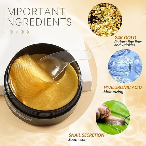 LIYALAN 24K Gold Under Eye Patches for Dark Circles and Puffiness Eye Mask Skin Care Products for Puffy Eyes Beauty for Wo...