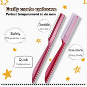 Eyebrow Razor, Eyebrow Razor Shaper for Men and Women, Grooming Shavers (red-10pcs) - Product Image