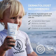Transparent Mineral Sunscreen SPF 30, Non Nano Zinc Oxide Reef Safe Sunblock for Sensitive Skin, Biodegradable Broad Spect...