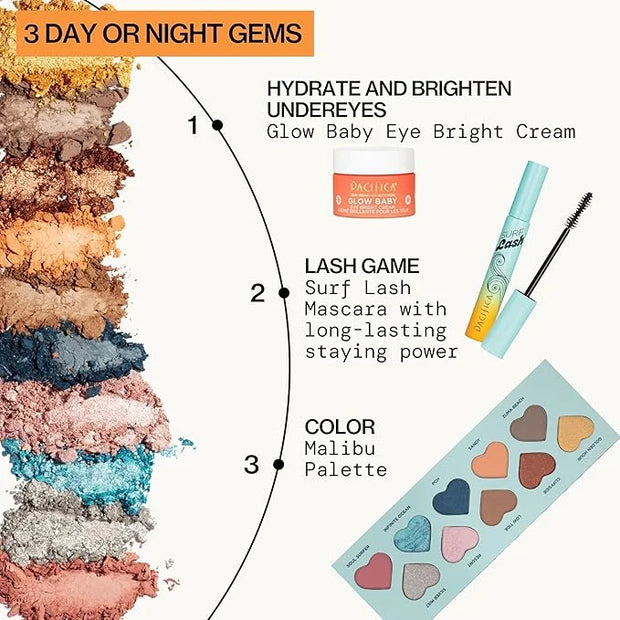 Pacifica Eyeshadow Palette – Malibu Mineral Eyeshadow, Blendable Neutral Shades with Velvet Matte, Shimmer & Metallic, Coc...