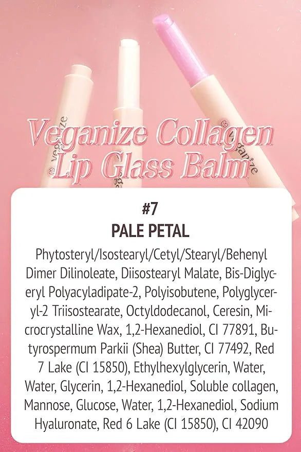 SELF BEAUTY Veganize Collagen Lip Glass Balm | Hydrating Lip Balm in 9 Vibrant Colors | Moisturizing Lip Care Infused with...