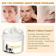 Tallow for Skin, Moisturizer Cream, Nourishing and Hydrating Skin, Organic Tallow & Honey Balm for Skin,Natural Grass-Fed ...