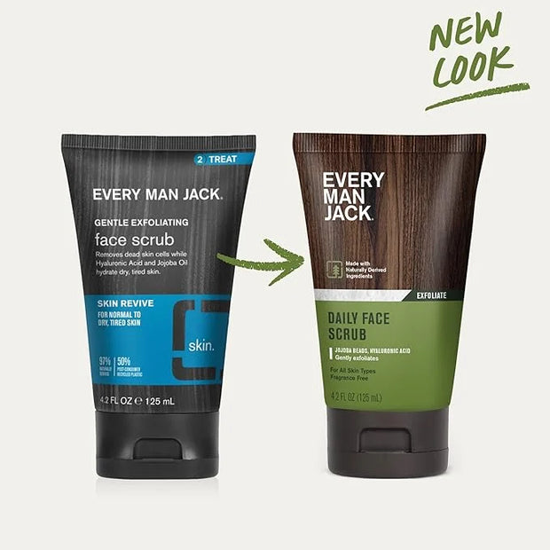 Every Man Jack Gentle Exfoliating Face Scrub For Men- Exfoliate Away Dead Skin, Moisturize, and Revive Tired Skin with Joj...