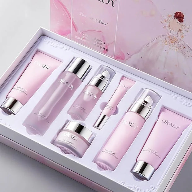 7-In-1 Skincare Gift Set With Facial Cleanser, Toner, Serum, Eye Cream, Lotion, Cream&Sleep facial mask, Moisturizing Skin...