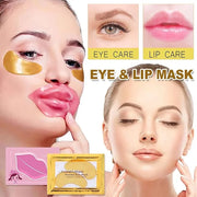 30 Pairs Lip Masks & 24K Gold Eye Masks, Crystal Collagen Eye Patches for Puffy Eyes, Moisturizing & Reduce Wrinkles, Lip ...