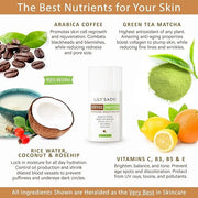 LILY SADO TEA+C™ Coffee & Matcha Face Moisturizer - Natural Vegan Caffeine Facial Cream w Green Tea & Arabica Coffee Beans...