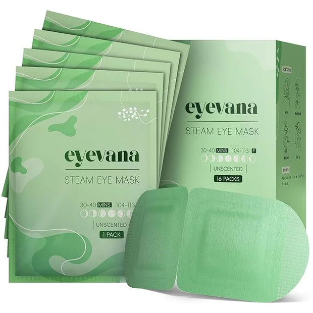 16 Packs Steam Eye Mask, Self Heating Warm Compress for Dry Eyes, Disposable Heated Eye Mask for Sleep, Spa, Travel Essent...