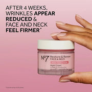 No7 Restore & Renew Multi Action Face & Neck Cream - Nighttime Collagen Peptide Facial Moisturizer - Anti Aging Face Cream...