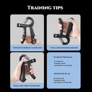 1Pcs Grip Strength Trainer Wrist Strengthener with Counter 11-132 Lbs/5-60kg(Black) Lbs/5-60kg(Black) - Product Image