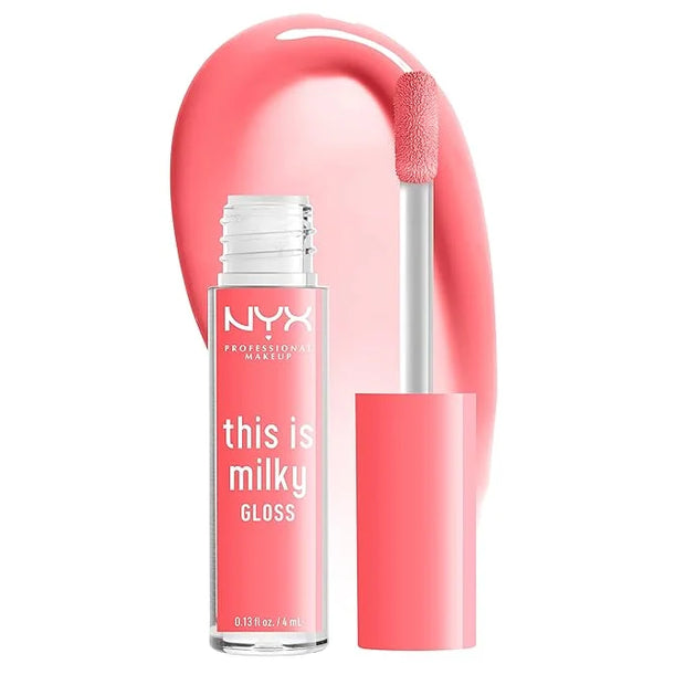 NYX PROFESSIONAL MAKEUP This Is Milky Gloss, Vegan Lip Gloss, 12 Hour Hydration - Moo-dy Peach (Sheer Coral) - Product Image