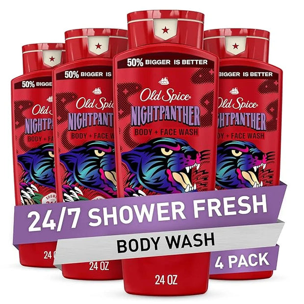 Old Spice Cleansing Body Wash for Men, 3X Defense, 24/7 Shower Fresh with Lasting Scent, 2-in-1 Body & Face Wash, NightPan...