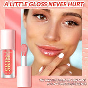 2Pack Big Brush Head Hydrating Lip Glow Oil Plumping Lip Tint, Hydrating Lip Gloss Tinted Lip Balm Transparent Lip Care, L...
