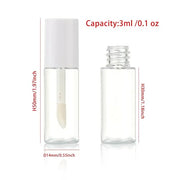 COSIDEA 10pcs 3ml empty lip gloss tubes with wand 0.1OZ Round mini White lipgloss tube container for DIY cosmetics packing...