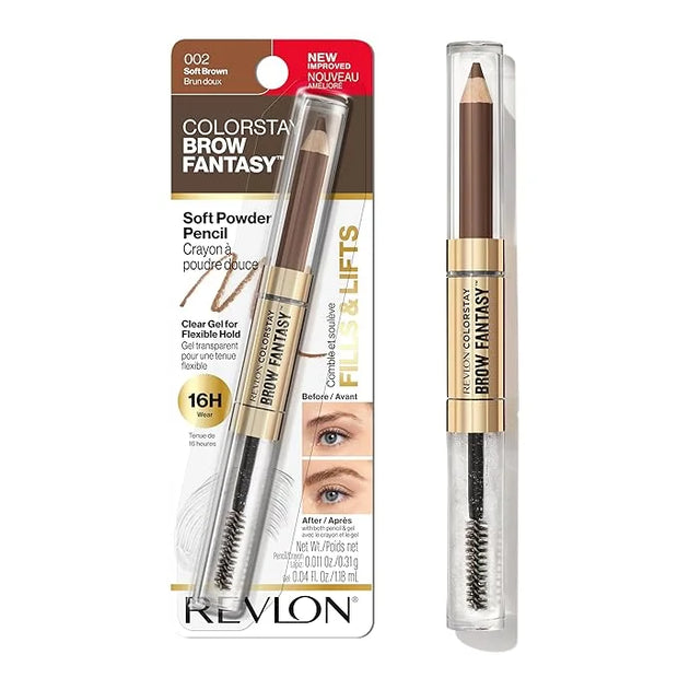 Revlon ColorStay Brow Fantasy, All In One Eyebrow Powder Pencil with Shaping Clear Gel, Gel Infused with Panthenol, Smudge...
