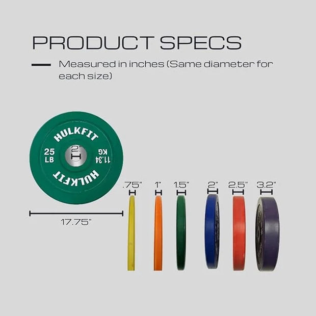 HulkFit 2-inch Pro Series Olympic Style Bumper Weight - Product Image