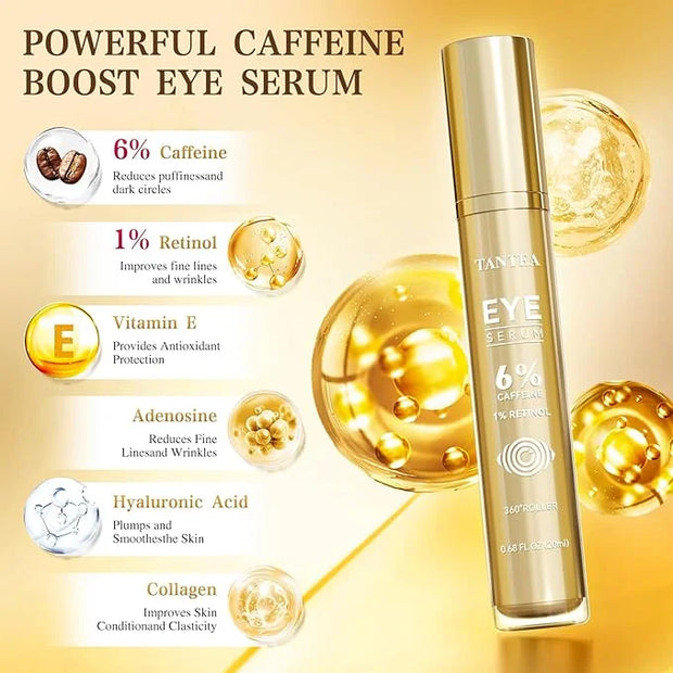 6% Caffeine Eye Cream for Puffy Eyes & Dark Circles, 1% Retinol Eye Serum for Under Eye Bags, Anti-Aging Eye Treatment for...
