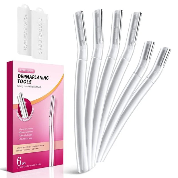 SINAHET Dermaplane Razor for Women Face, (6 Count) Professional Dermaplaning Tool for Peach Fuzz, Facial and Eyebrow Hair ...