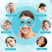 2 PCS Ice Eye Mask Reusable Ice Pack Hot/Cold Compress Gel Bead Cooling Mask for Puffiness/Dark Circles/Headaches/Migraine...