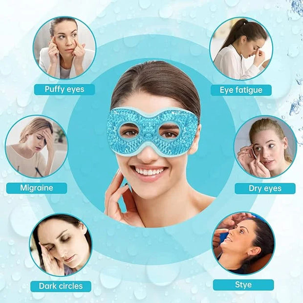 2 PCS Ice Eye Mask Reusable Ice Pack Hot/Cold Compress Gel Bead Cooling Mask for Puffiness/Dark Circles/Headaches/Migraine...