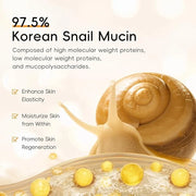 Snail Mucin Cream, 97.5% Pure Snail Slime Extract Moisturizer for Face and Body, Snail Mucin Essence 92% Snail Slime Serum...