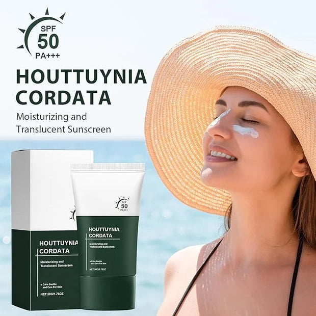 2pcs Heartleaf Silky Moisture Sunscreen, Moisture Daily Sunscreen, Silky Moisturizing Sunscreen, Hydrating Moisturizing Es...
