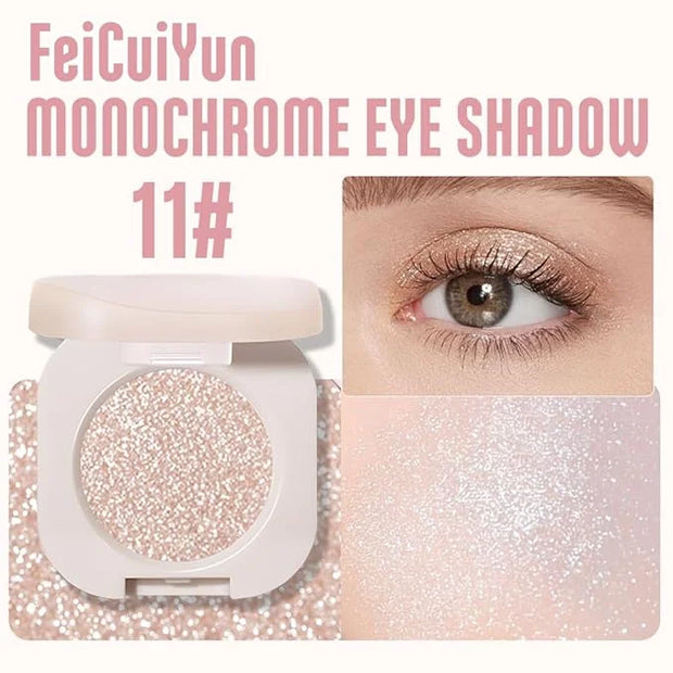 Glitter Shimmer Sparkle Eye Shadow Palette Makeup for Green Blue Eyes, Pearl White Silver Glitter Shimmer Metallic Hologra...