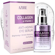 Azure Cosmetics Collagen & Vitamin C Anti Aging Eye Serum - Toning, De-Puffing Serum - Reduces Wrinkles, Fine Lines & Dark...