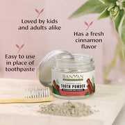 Banyan Botanicals Cinnamon Clove Tooth Powder – Ayurvedic Fluoride-Free Toothpaste Alternative with Miswak & Activated Cha...