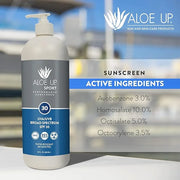 Aloe Up Sport Sunscreen Lotion SPF 30 - Broad Spectrum UVA/UVB Sunscreen Protector for Face and Body With Hydrating Aloe V...