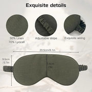 Linen Eye Mask for Girls,Travel Breathable Sleep Mask,Adjustable Strap, Hypoallergenic, Cooling with Travel Bag Gift Packa...