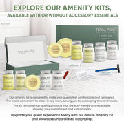 Terra Pure Green Tea Amenity Kit | Boxed Hotel Bulk Toiletries | 1 oz Shampoo, Conditioner, Lotion, Body Wash, Body Bar So...