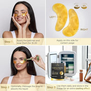 PLANTIFIQUE Gold Under Eye Patches for Puffy Eyes and Dark Circles 20+5 Pairs Under Eye Masks for Dark Circles and Puffine...