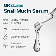 QRxLabs Snail Mucin Serum – Hydrates, Plumps & Brightens – With Collagen for Firm, Radiant Skin – Gently Exfoliates for a ...