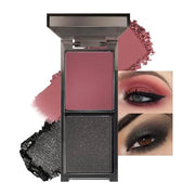 Wine Red Black Two Color Matte Shimmer Eyeshadow,Bright High Pigment Eye Shadow Powder,Professional Long-Lasting Waterproo...