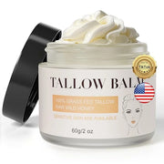Grass Fed Beef Tallow for Skin Care, Face and Body Moisturizer Cream, Unadulterated Honey, Soothes Dryness, Repairs the Sk...