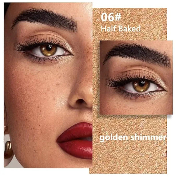 Kaely Pressed Single Eyeshadow Makeup, Golden Shimmer Highly Pigmented Monochrome Eye Shadow Palette, Waterproof Neutral P...