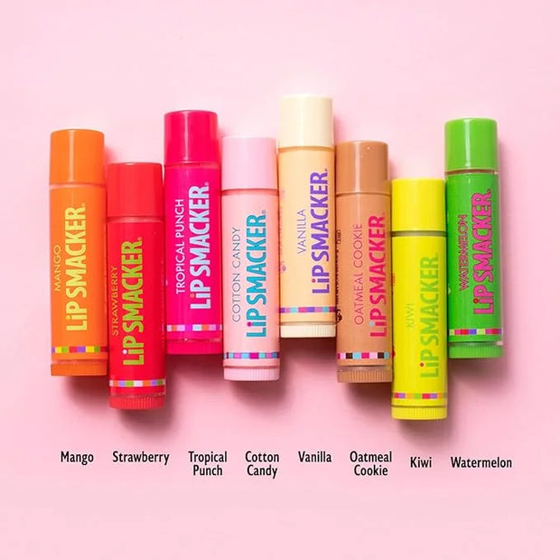 Lip Smacker Original & Best Holiday Flavored Lip Balm Party Pack, Oatmeal Cookie, Vanilla, Mango, Watermelon, Tropical Pun...