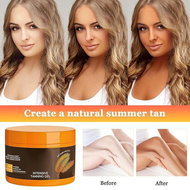Luxury Intensive Tanning Gel, Natural Tanning Accelerator Lotion， Brown Tanning Gel, Natural Tanning Accelerator Cream Gel...