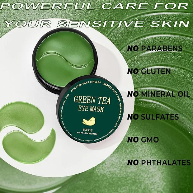 CCbeauty Under Eye Masks, Green Tea Collagen Eye Patches for Puffy Eyes, Dark Circles and Puffiness, Hydrating Mask Skinca...