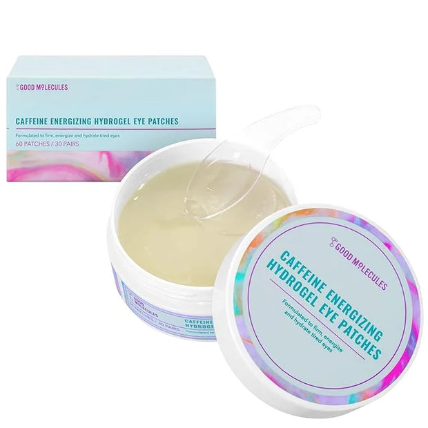 Good Molecules Caffeine Energizing Hydrogel Eye Patches - Eye Mask with Hyaluronic Acid Hydrate and Reduce Puffiness - Pac...