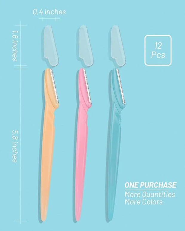 Eyebrow Razor for Women, 12 Pcs Dermaplaning Tool for Face Professional, Face Razor for Women Facial Hair Remover - Produc...