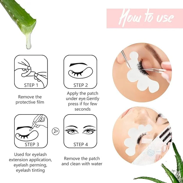 100 Pairs Eyelash Extension Gel Patches Kit, Lash Extension Lint Free Under Hydrogel Eye Mask Pads Beauty Tool with Case (...