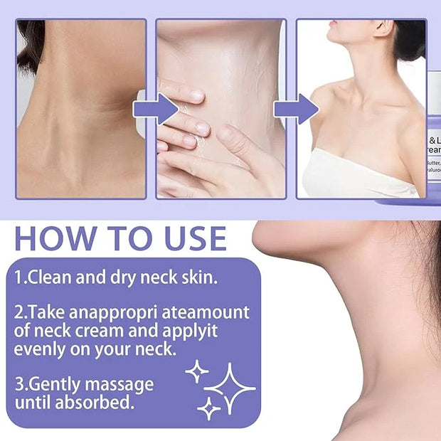 Neck Firming Cream Set,Non-greasy Tighten Lift Firming Neck Face Cream Skincare Moisturizer, 2 Pcs Deep Moisturizing Face ...
