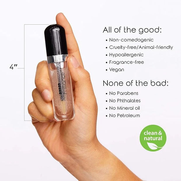 Frilliance Lip Duo Moisturizing Natural Lip Gloss Crystal Clear, Neutral Bliss, Cruelty Free Hypoallergenic All Skin Types...